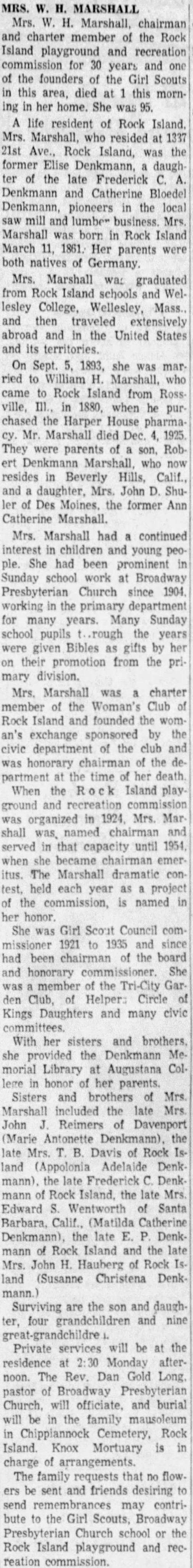 Mrs W.H. Marshall (Elise Denkmann)